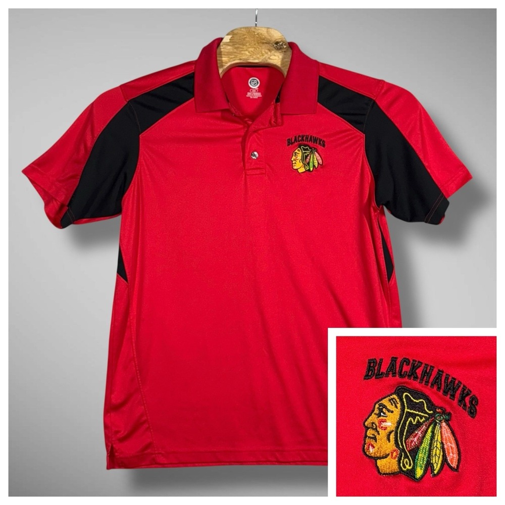 NHL Chicago Blackhawks Polo Shirt Mens Large NHL Hockey‎